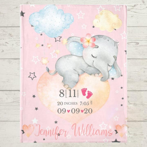 Baby Blanket, Personalized Blanket Elephant, Cute Elephant Blanket, Blanket for Baby Blanket Dreamship SMALL FLEECE BLANKET - 30 X 40 