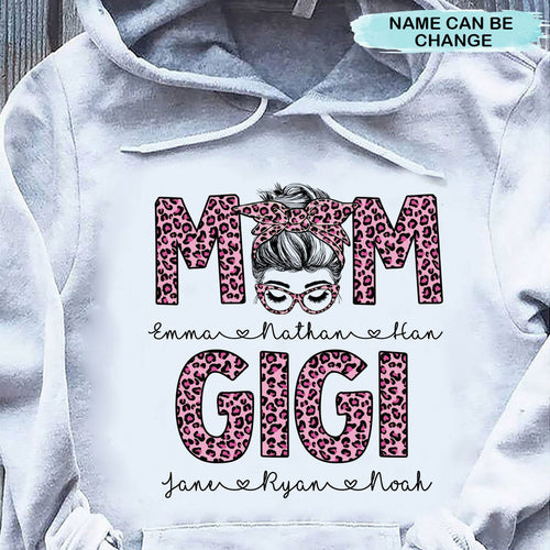 Leopard Pattern Mom and Grandma Mommy Auntie Personalized Shirt 2D Hoodie Dreamship 