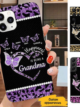 Leopard pattern Happiness is being a Grandma Personalized Phone case SC5242