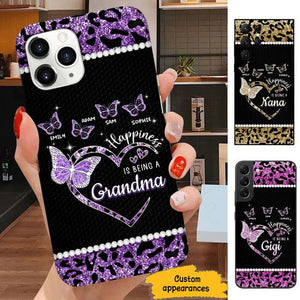 Leopard pattern Happiness is being a Grandma Personalized Phone case SC5242