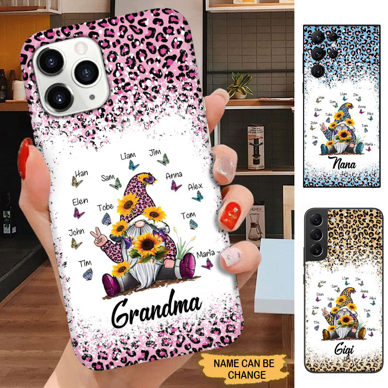 Leopard Sunflower Gnome Butterflies Grandma Mommy Auntie Personalized Phone Case Phone case FUEL 
