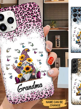 Leopard Sunflower Gnome Butterflies Grandma Mommy Auntie Personalized Phone Case