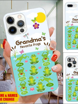 Grandma's Favorite Frogs Mommy, Nana, Grandma, Auntie Personalized Phone Case