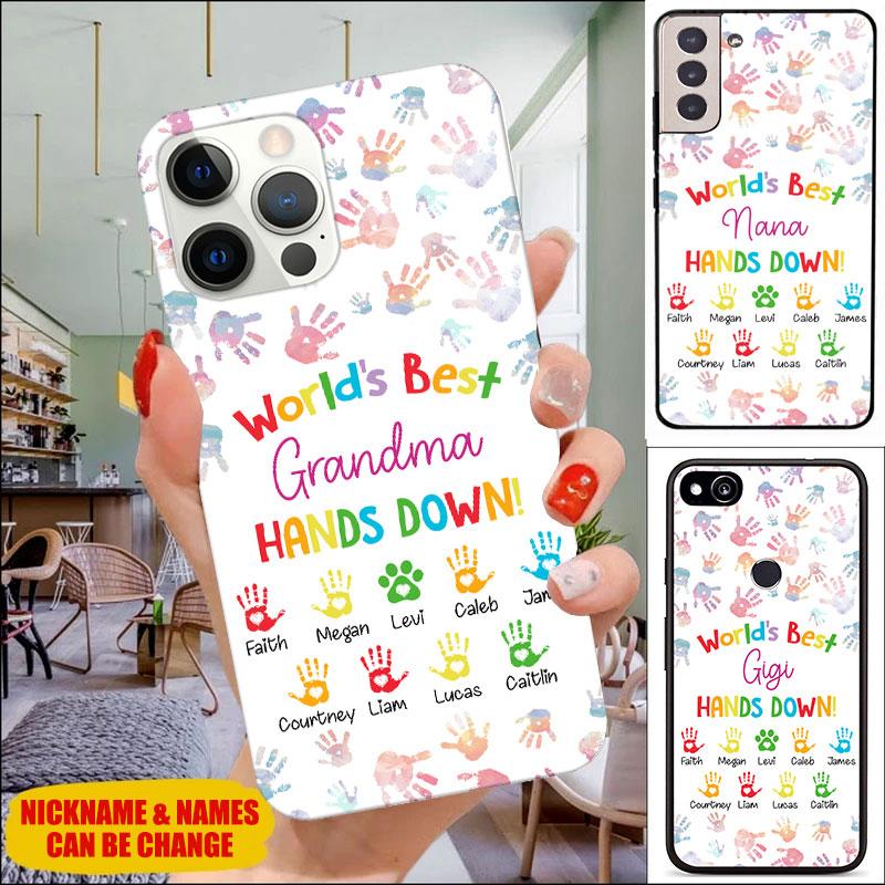 World Best Grandma's Hand down Mommy, Auntie, Nana Personalized Phone case Phone case FUEL 