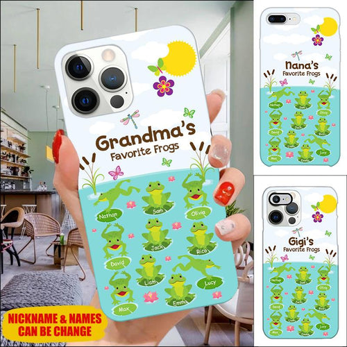 Grandma's Favorite Frogs Mommy, Nana, Grandma, Auntie Personalized Phone Case Phone case FUEL 