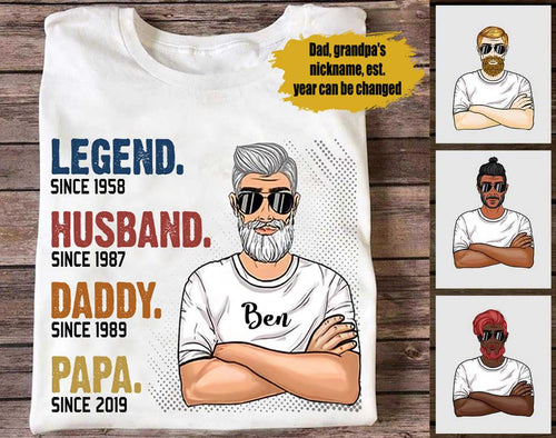 Personalized Grandpa Shirt Legend Husband Daddy Personalized ShinyCustom - The Best Personalized Gift Store 