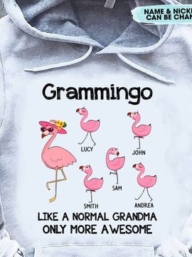 Gramingo Flamingo Grandma, Mommy, Auntie Personalized Shirt