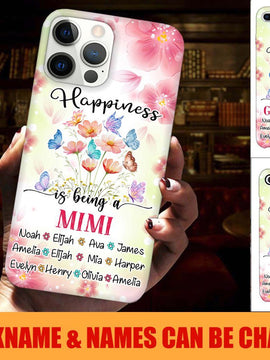 Happiness is being a Grandma,Mommy, Nana, Auntie Personalized Phone Case