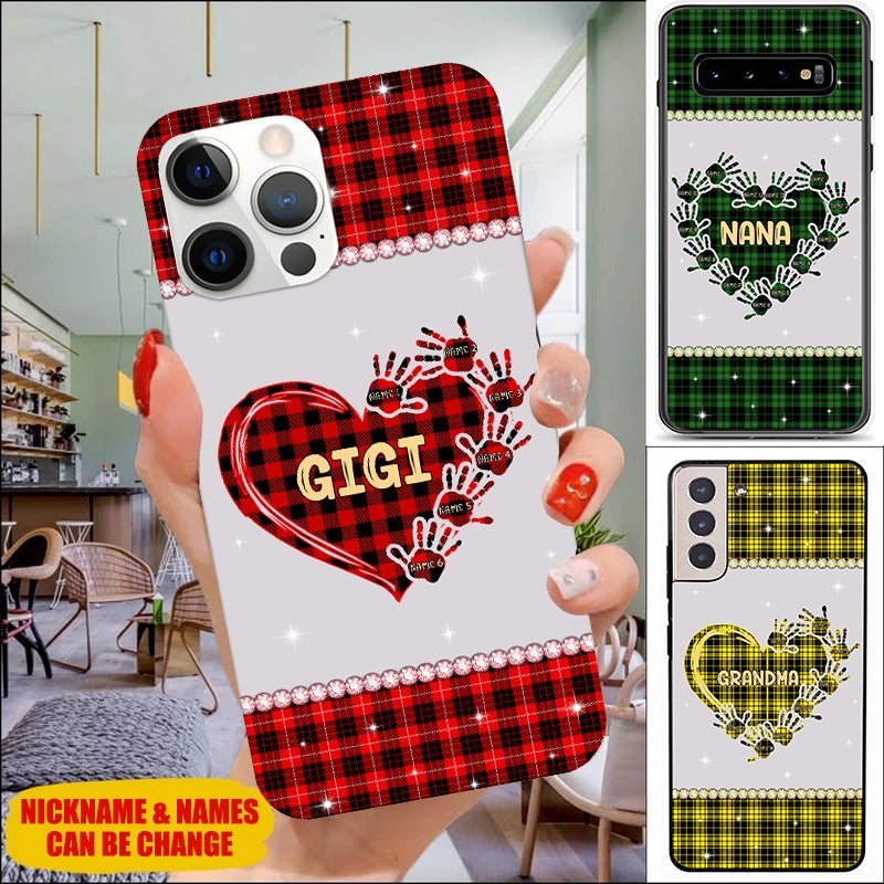Grandma Mom Heart Hand Print Personalized Phone case Phone case FUEL 