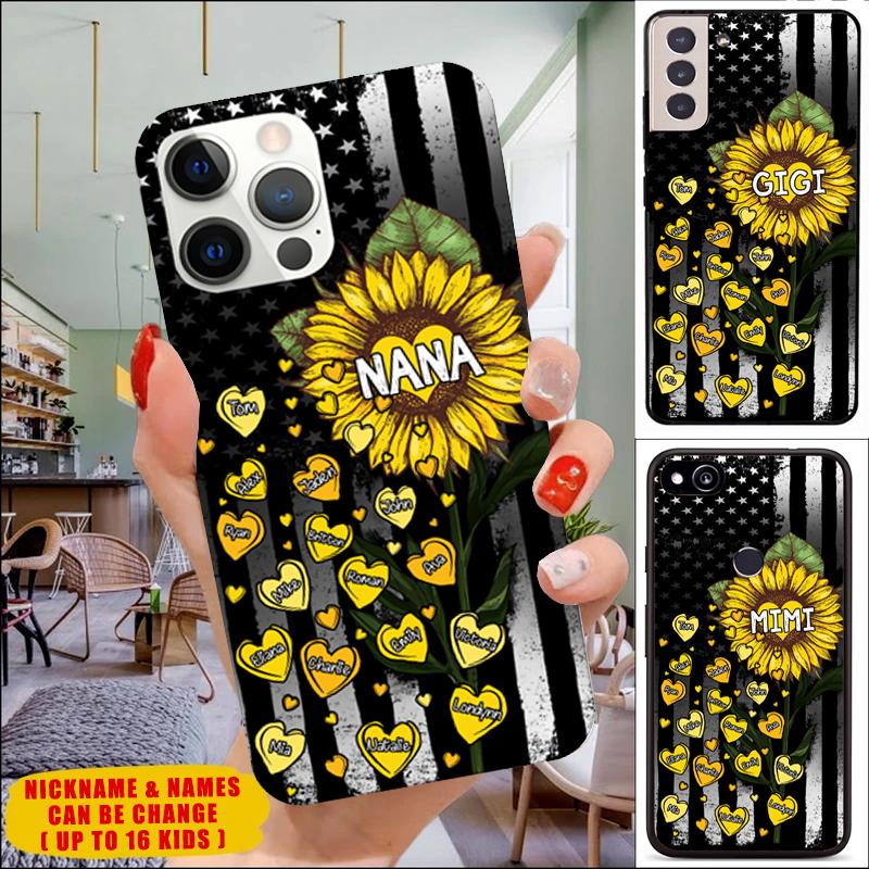 Sunflower Heart Grandma, Mommy, Auntie, Nana, Gigi phone case v3 Phone case FUEL 