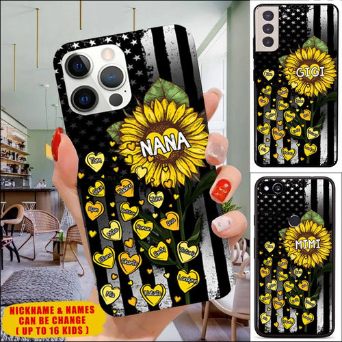 Sunflower Heart Grandma, Mommy, Auntie, Nana, Gigi phone case v3 Phone case FUEL 