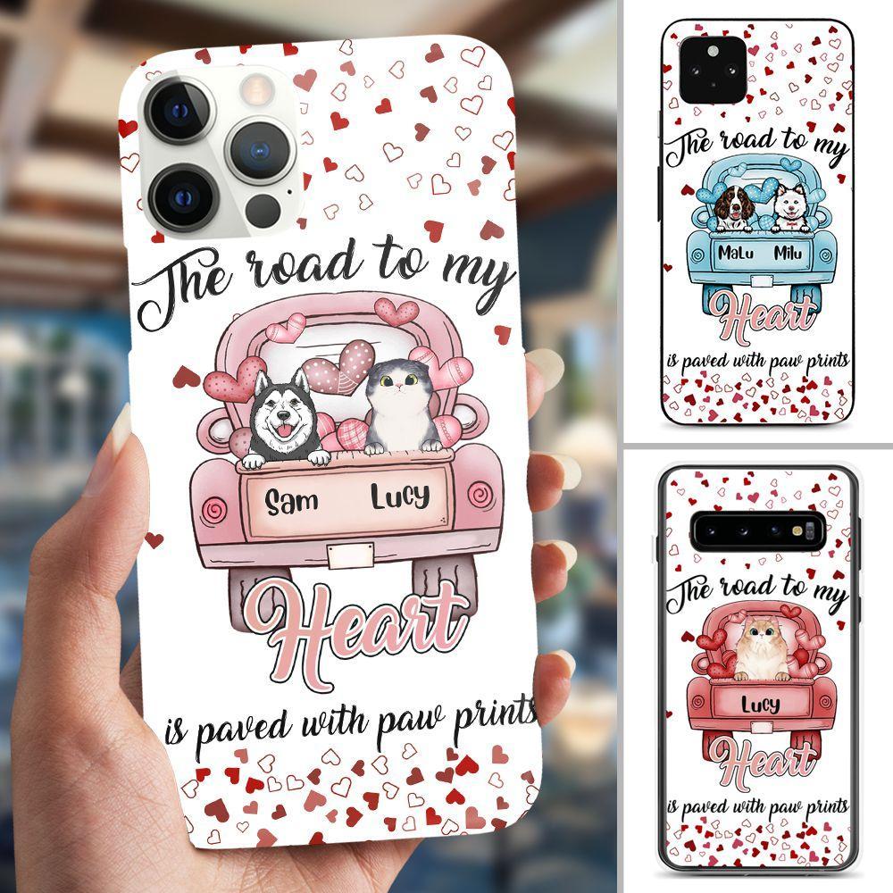 The Road To my heart is paved with paw prints Personalized Dog & Cat Phone case DHL-24TQ009 Phonecase FUEL 