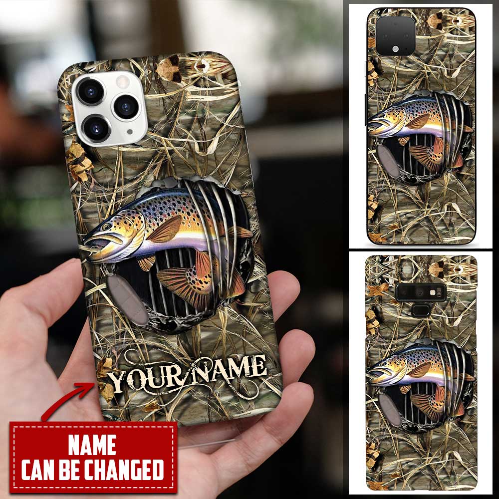 Personalized Custom Name Fishing Trout Fish Phone Case Phone case FUEL 
