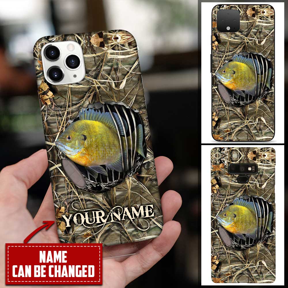 Personalized Custom Name Fishing Bluegill Fish Phone Case Phone case FUEL 