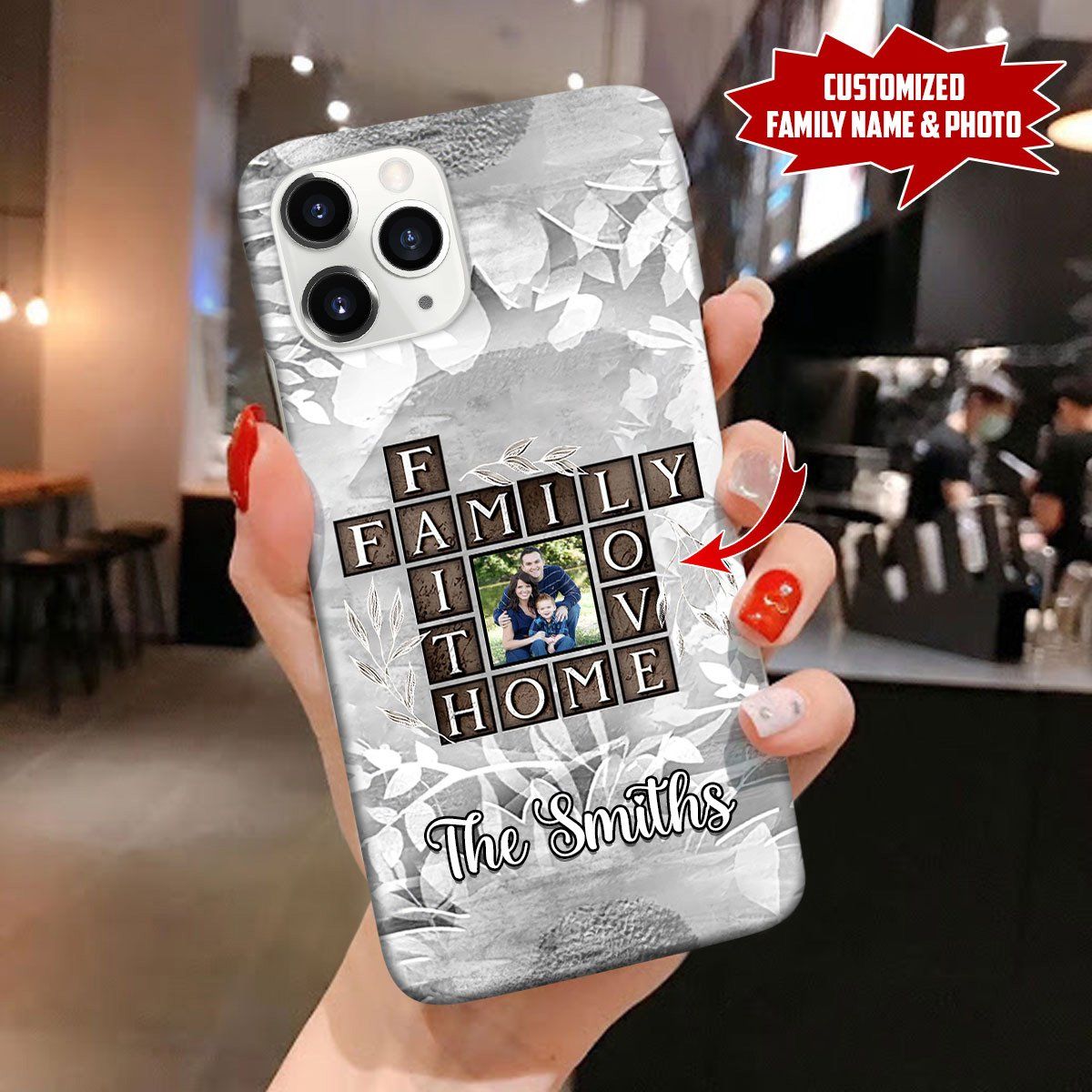 Personalized Family Faith Love Home Custom Photo And Family Name Phone Case Phone case FUEL 